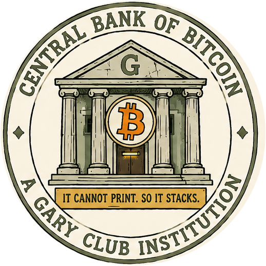 Seal of the Central Bank of Bitcoin, a Gary Club institution